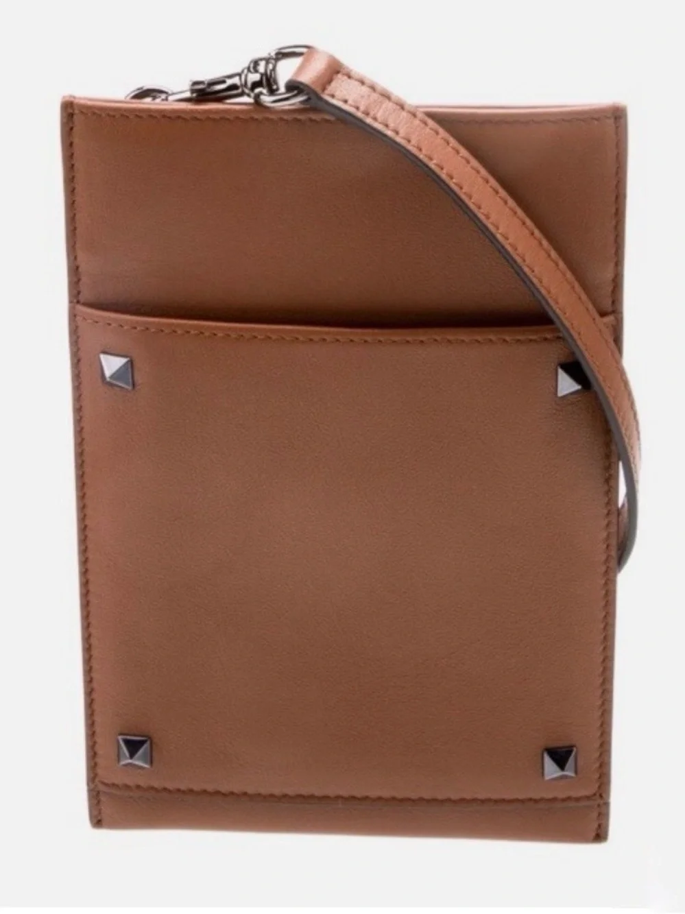 Valentino Rockstud Brown Leather Smartphone Case NWT